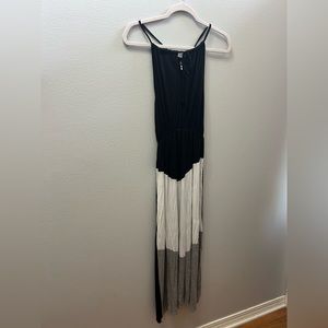 Black, white, grey long maxi dress, size L